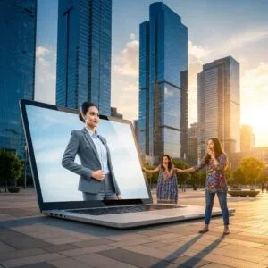 Digital marketing trainer guiding women in online digital marketing courses for women